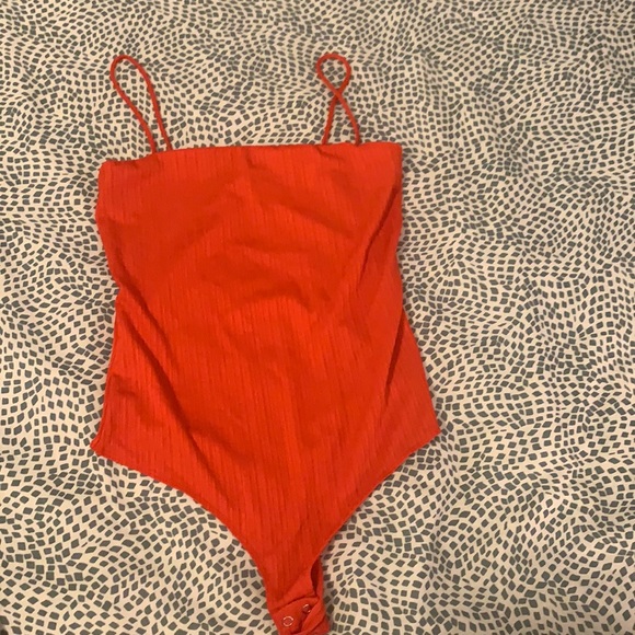 Red Ribbed Bodysuit - Dynamite